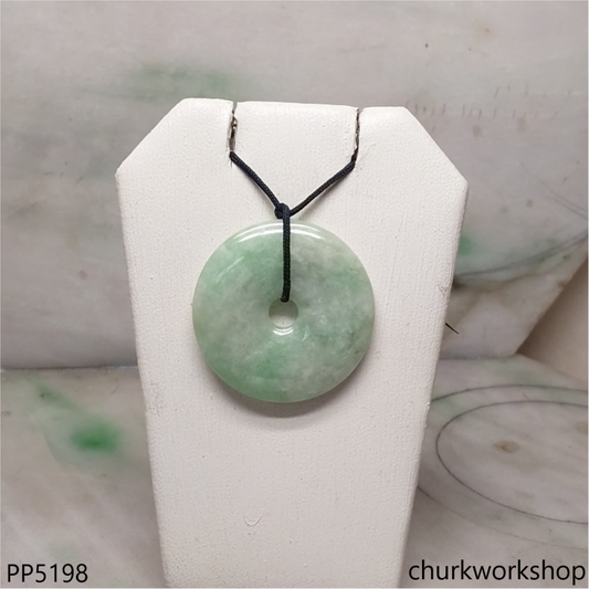 Light green jade Donut pendant