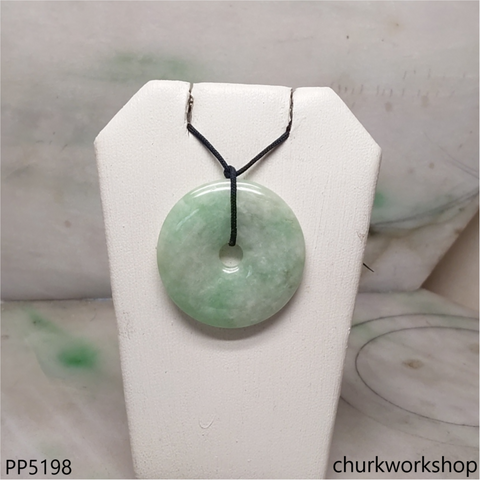 Light green jade Donut pendant