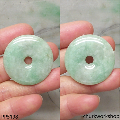 Light green jade Donut pendant