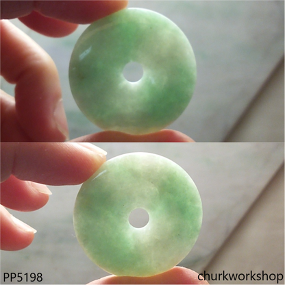 Light green jade Donut pendant