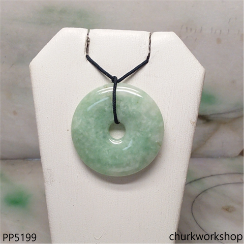 Light green jade Donut pendant