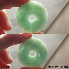 Light green jade Donut pendant