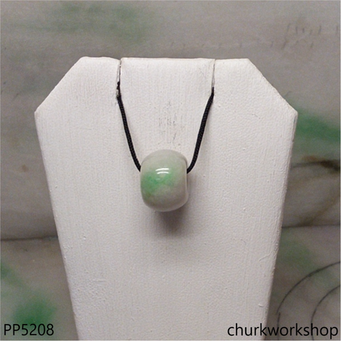 Pale lavender with green splotches jade tubes necklace
