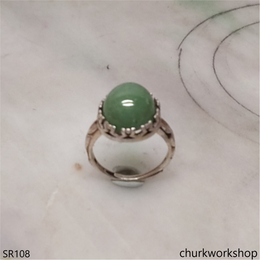 Bluish green jade ring unisex
