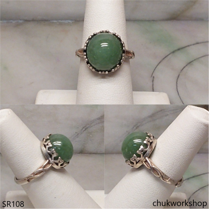 Bluish green jade ring unisex