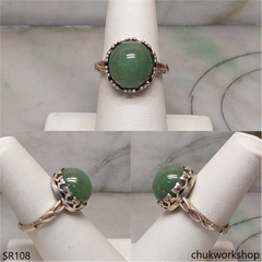 Bluish green jade ring unisex