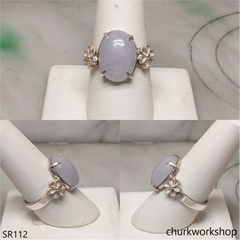 Lavender oval jade ring