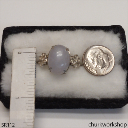 Lavender oval jade ring