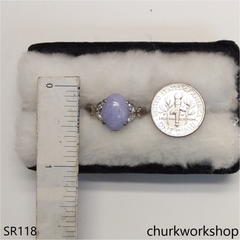 Lavender oval jade ring
