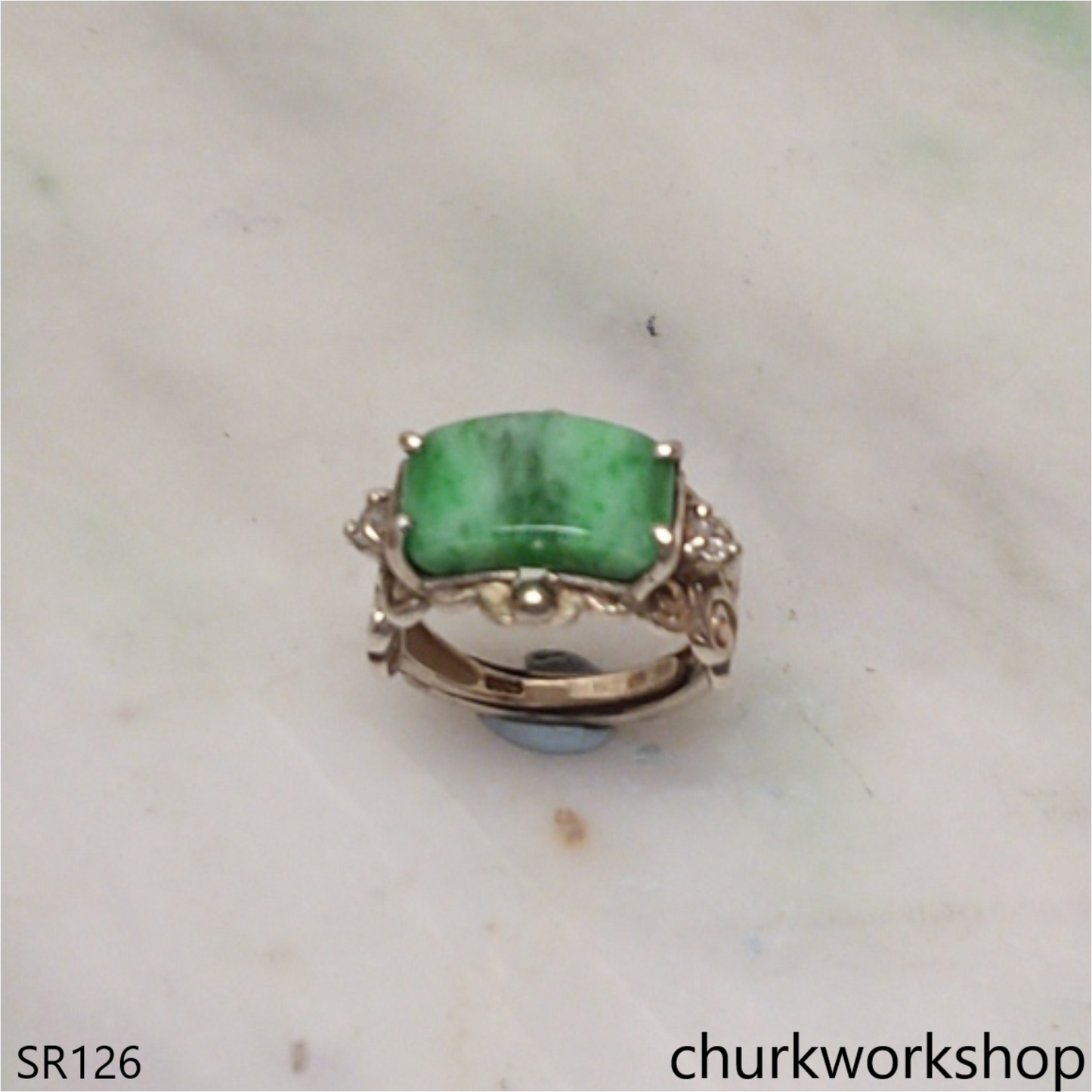 Green jade ring