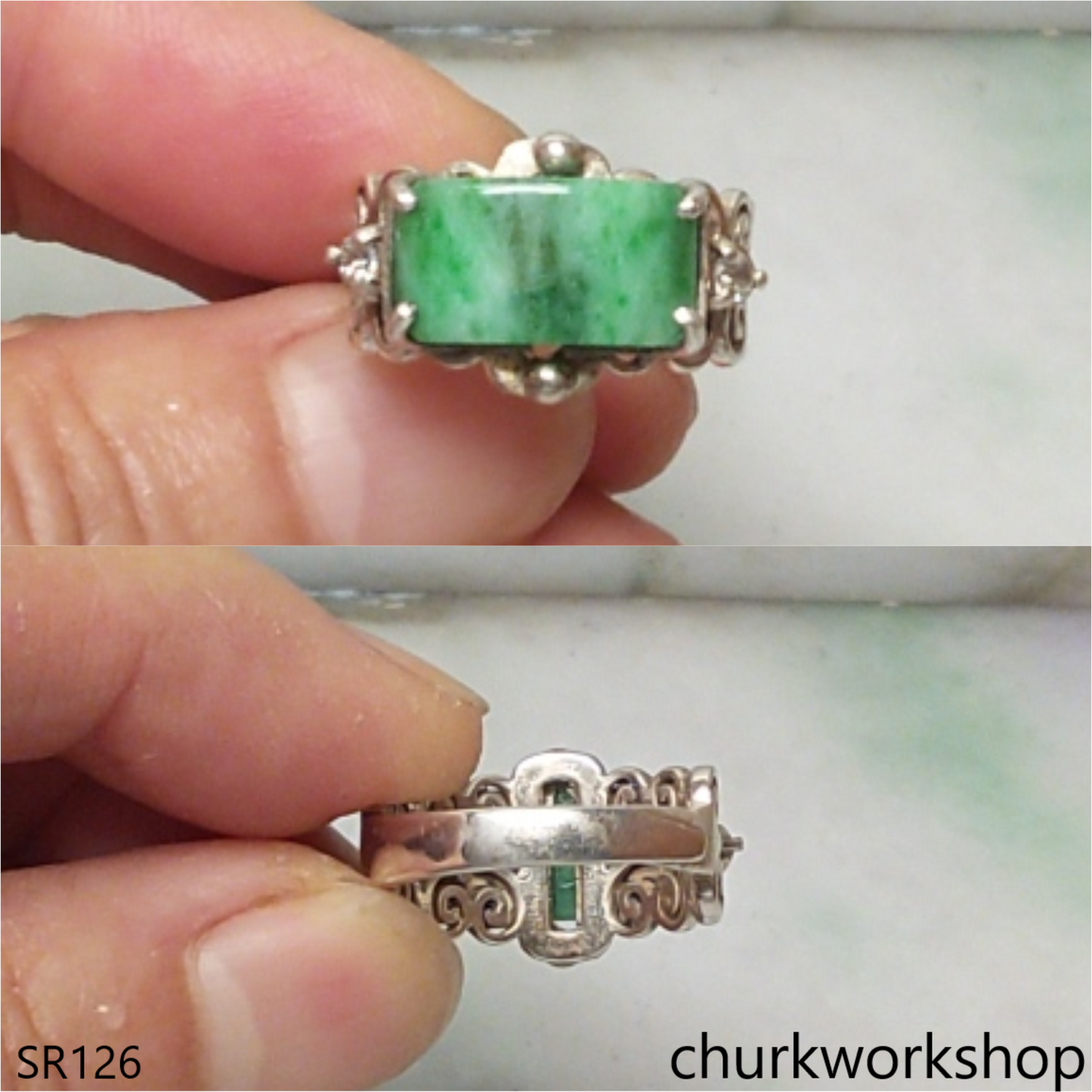 Green jade ring