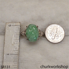 Light green flower jade ring
