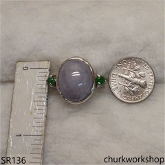 Lavender oval jade ring
