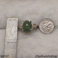 Oily green jade ring