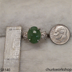 Bluish green jade ring