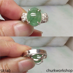 Bluish green jade ring