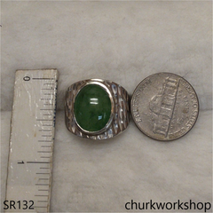 Bluish green unisex jade ring