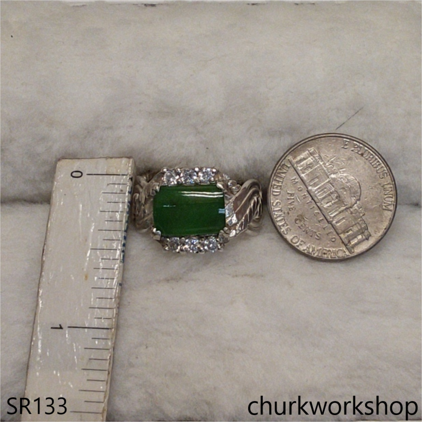 Green jade ring