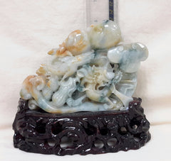 Rare multiple color jade Dragon with (Ruyi) means wishes fulfilled