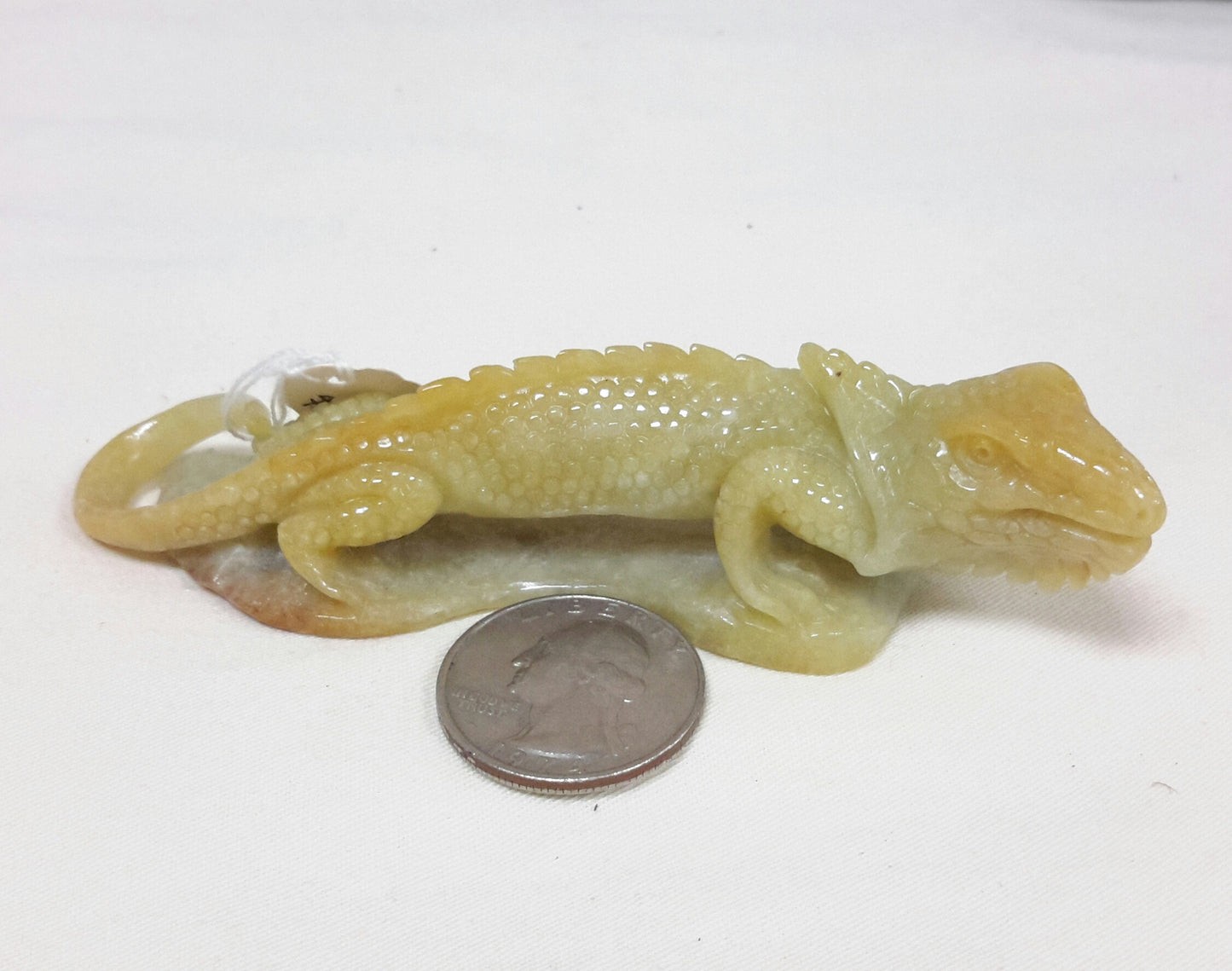 Red jadeite handcrafted iguana