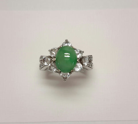 Reserved for shakey38    Green jade slver ring