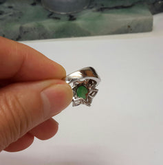 Reserved for shakey38    Green jade slver ring