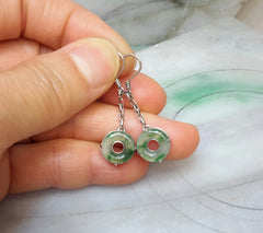 Green jade earrings