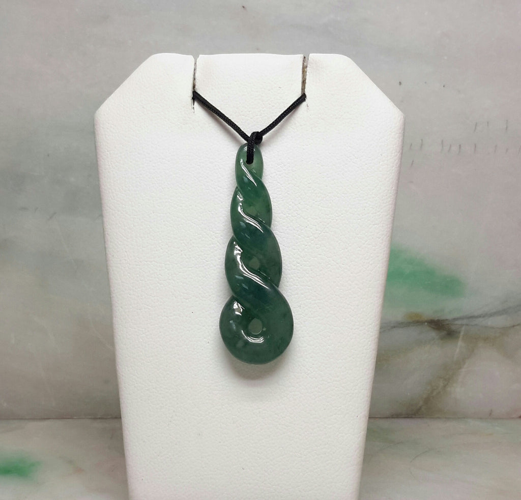Dark green jade pendant