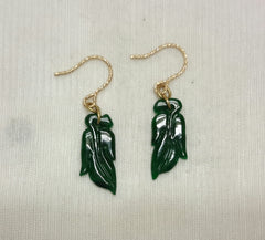 Jadeite natural color earrings