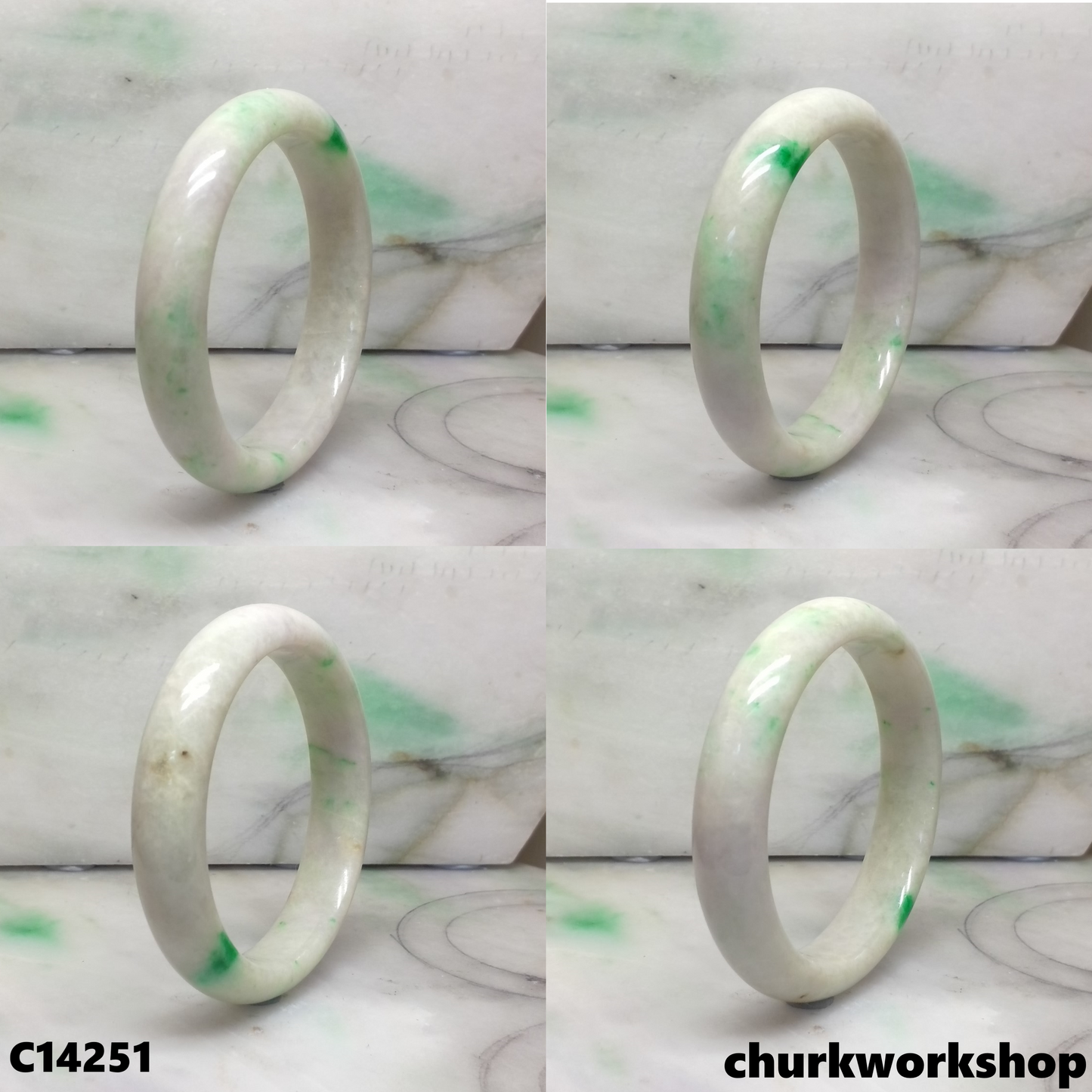 Pale lavender with splotches apple green