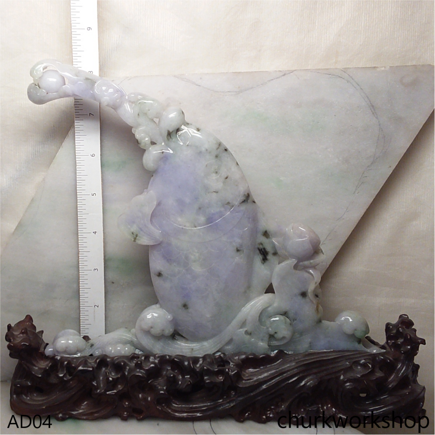 Unique natural lavender jade fish