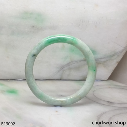 Pale green with splotches apple green jade bangle