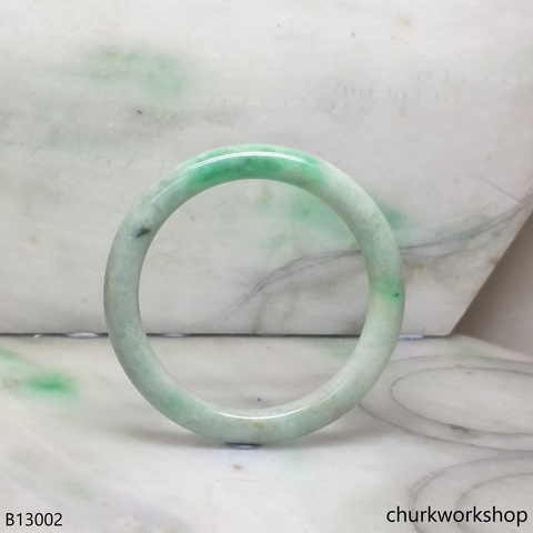 Pale green with splotches apple green jade bangle