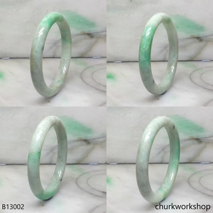 Pale green with splotches apple green jade bangle