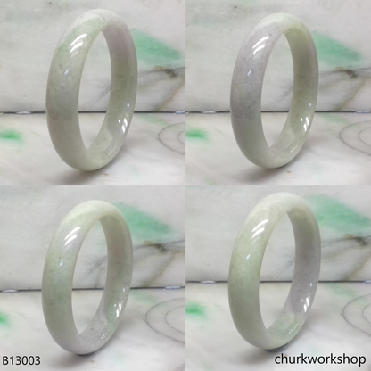 Light green mix pale lavender jade bangle