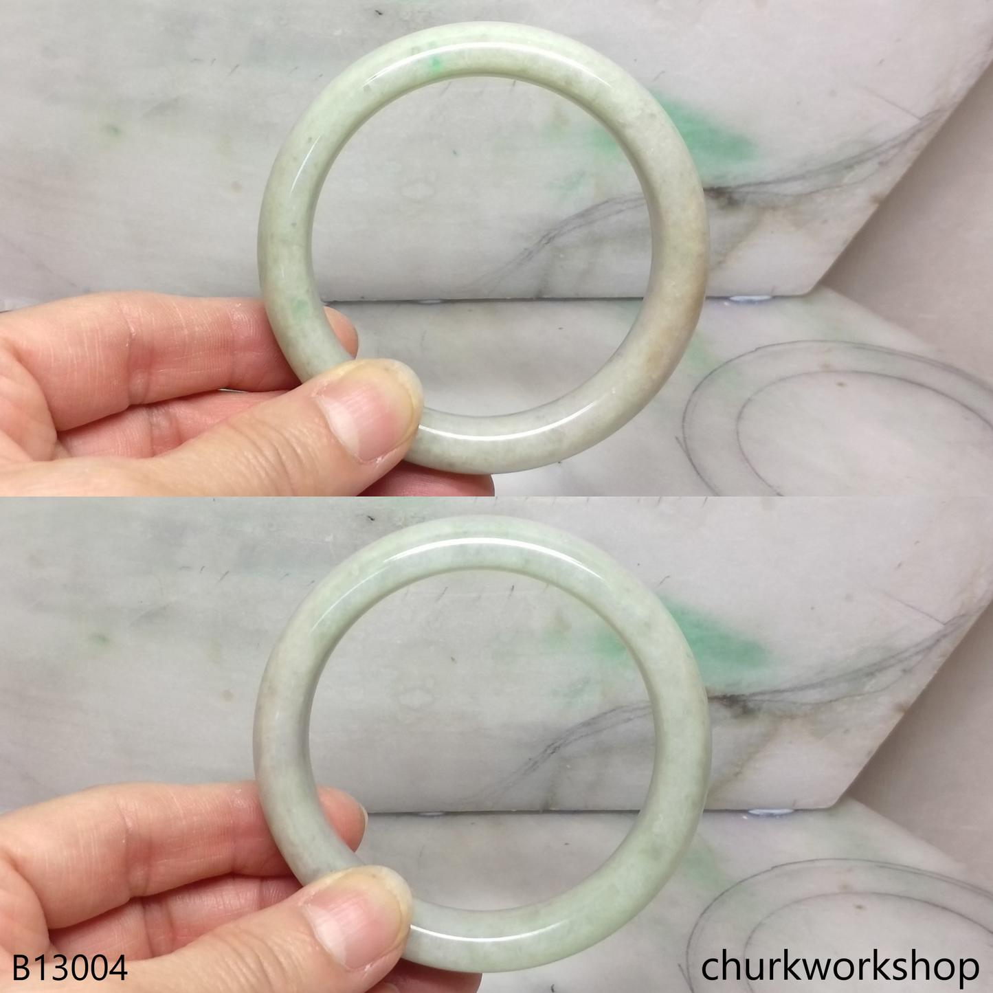 Light green jade bangle