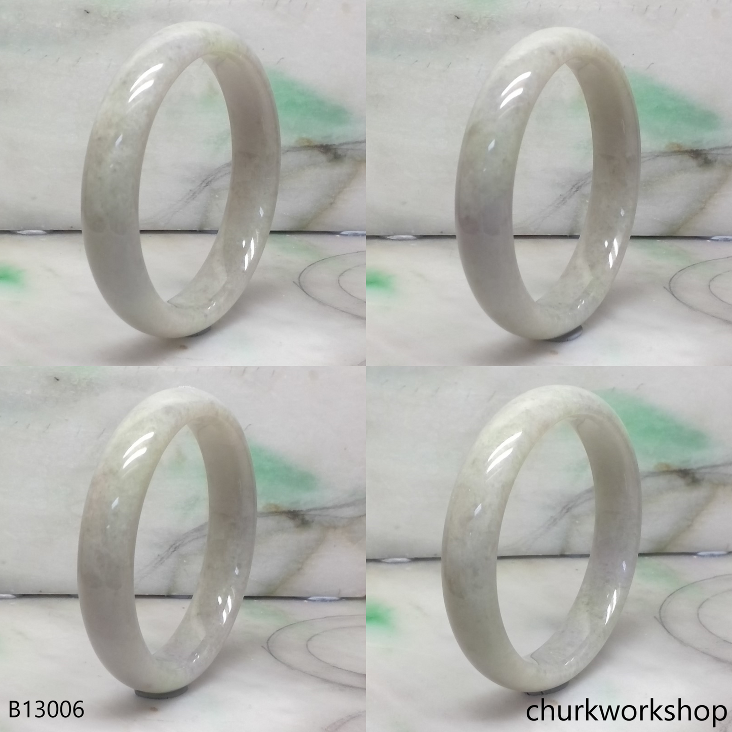 Pale lavender jade bangle