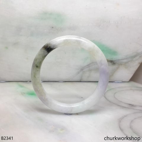 Pale lavender mix dark green jade bangle