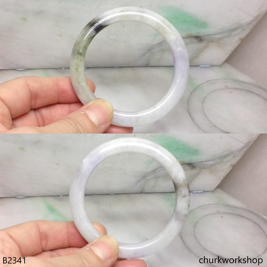 Pale lavender mix dark green jade bangle