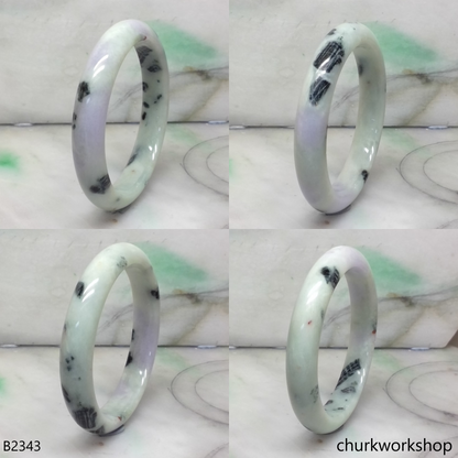 Light green mix lavender & dark green jade bangle