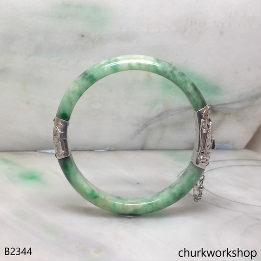 Green jade hinge bangle
