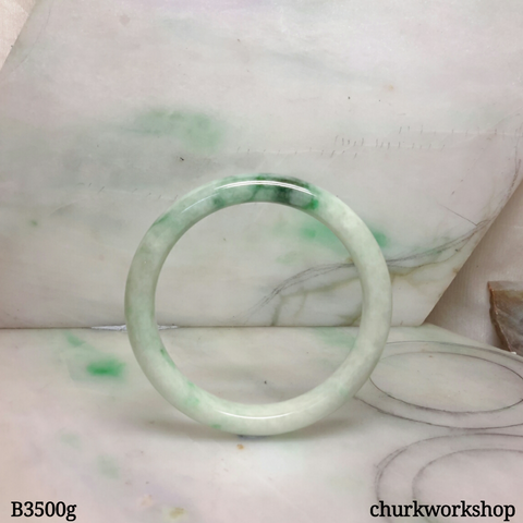 White base mix green jade bangle