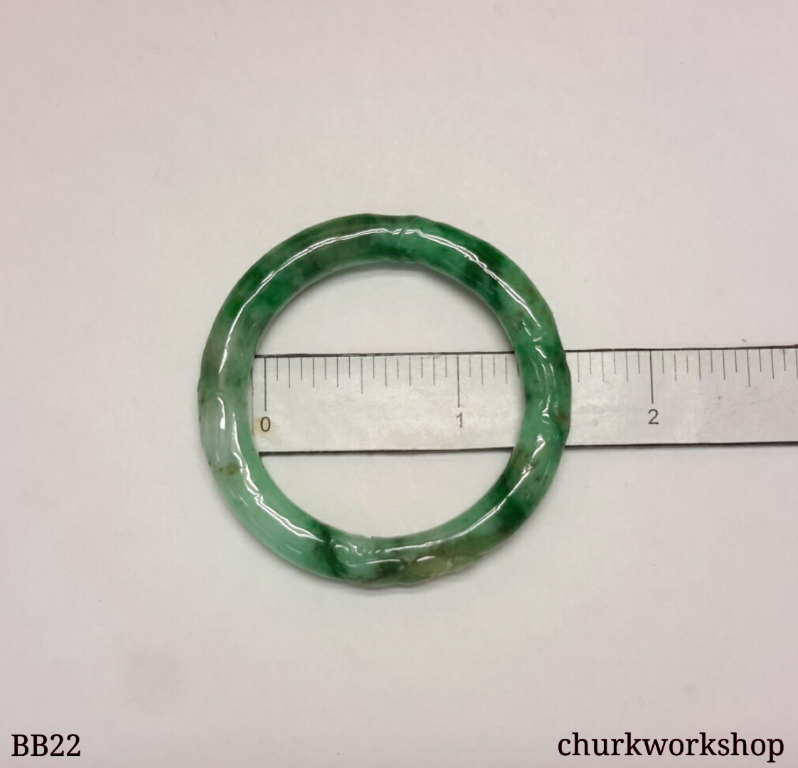Baby carved green jade bangle