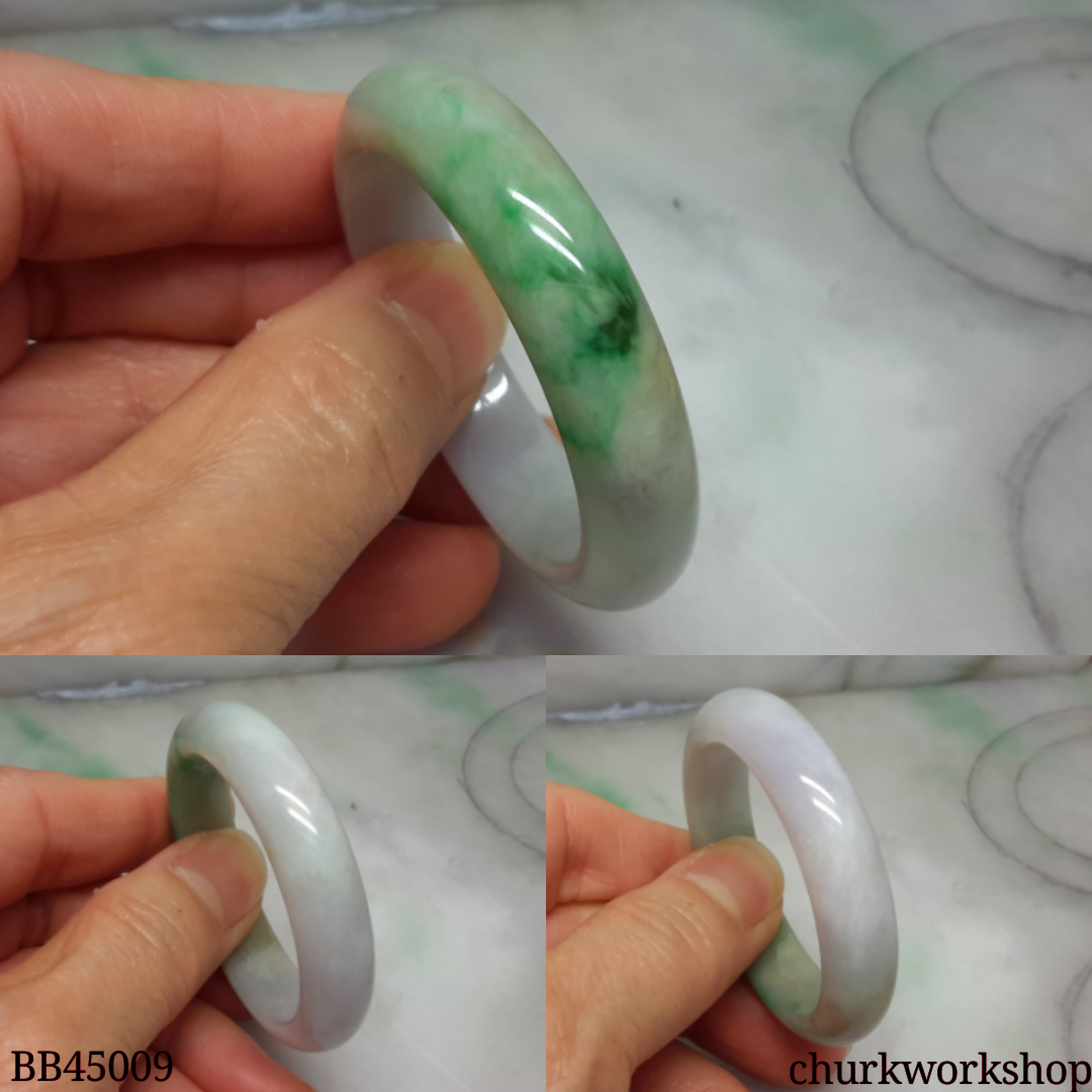 Pale lavender mix green splotches baby bangle