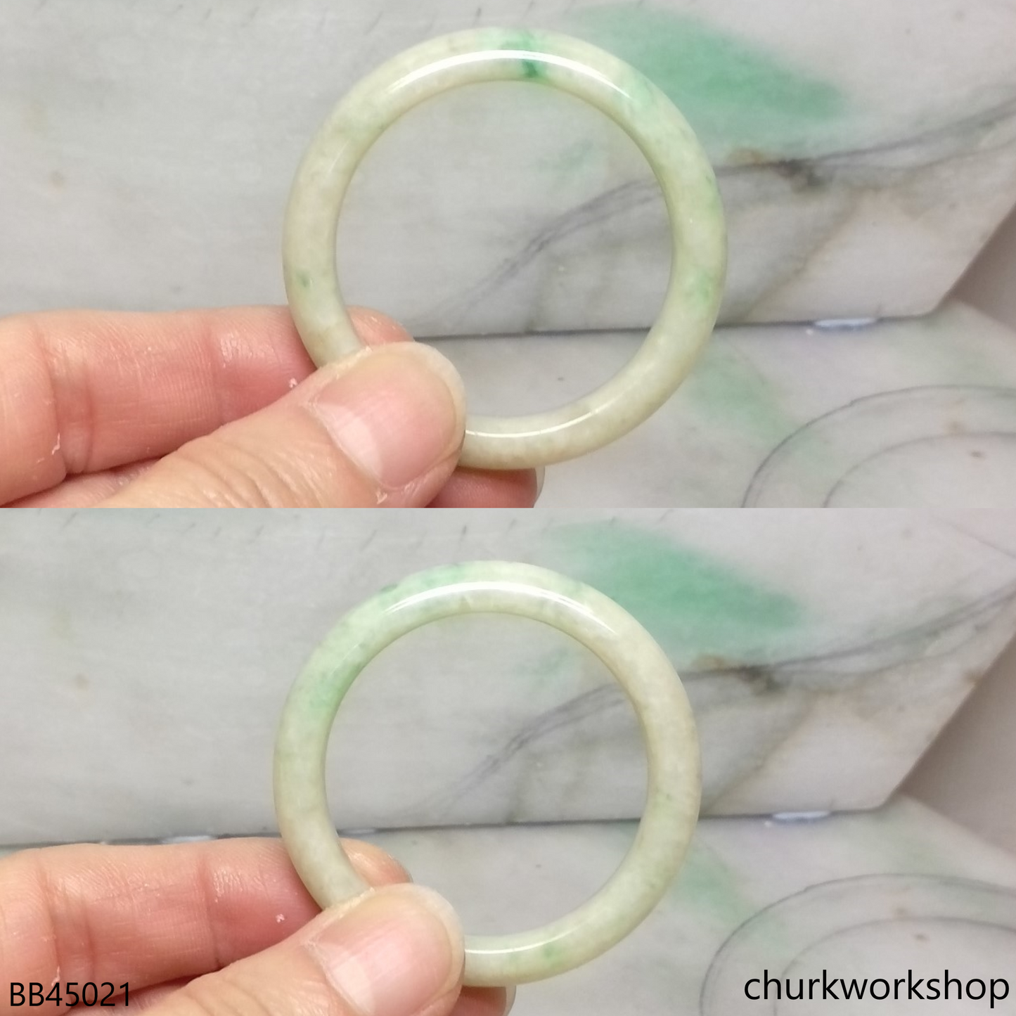 Light green with splotches green baby bangle