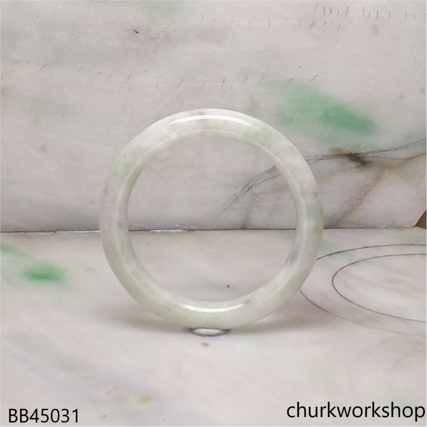 Pale green jade children bangle