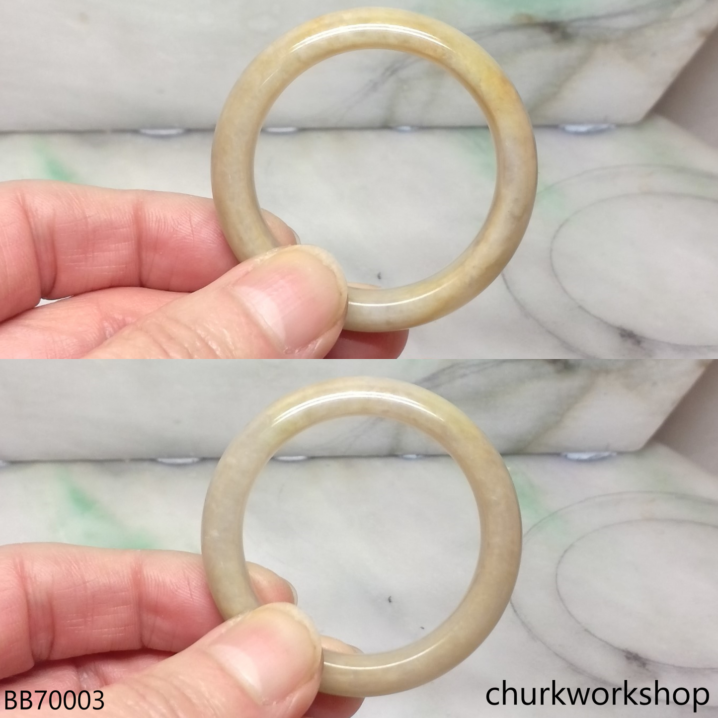 Pale lavender mix light yellowish baby bangle