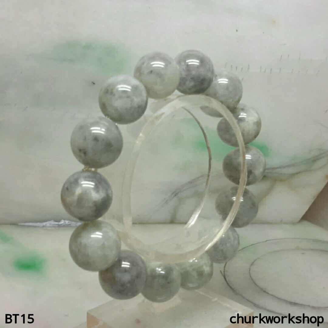Grayish lavender jade beads bracelet, jade bracelet