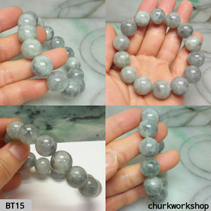 Grayish lavender jade beads bracelet, jade bracelet
