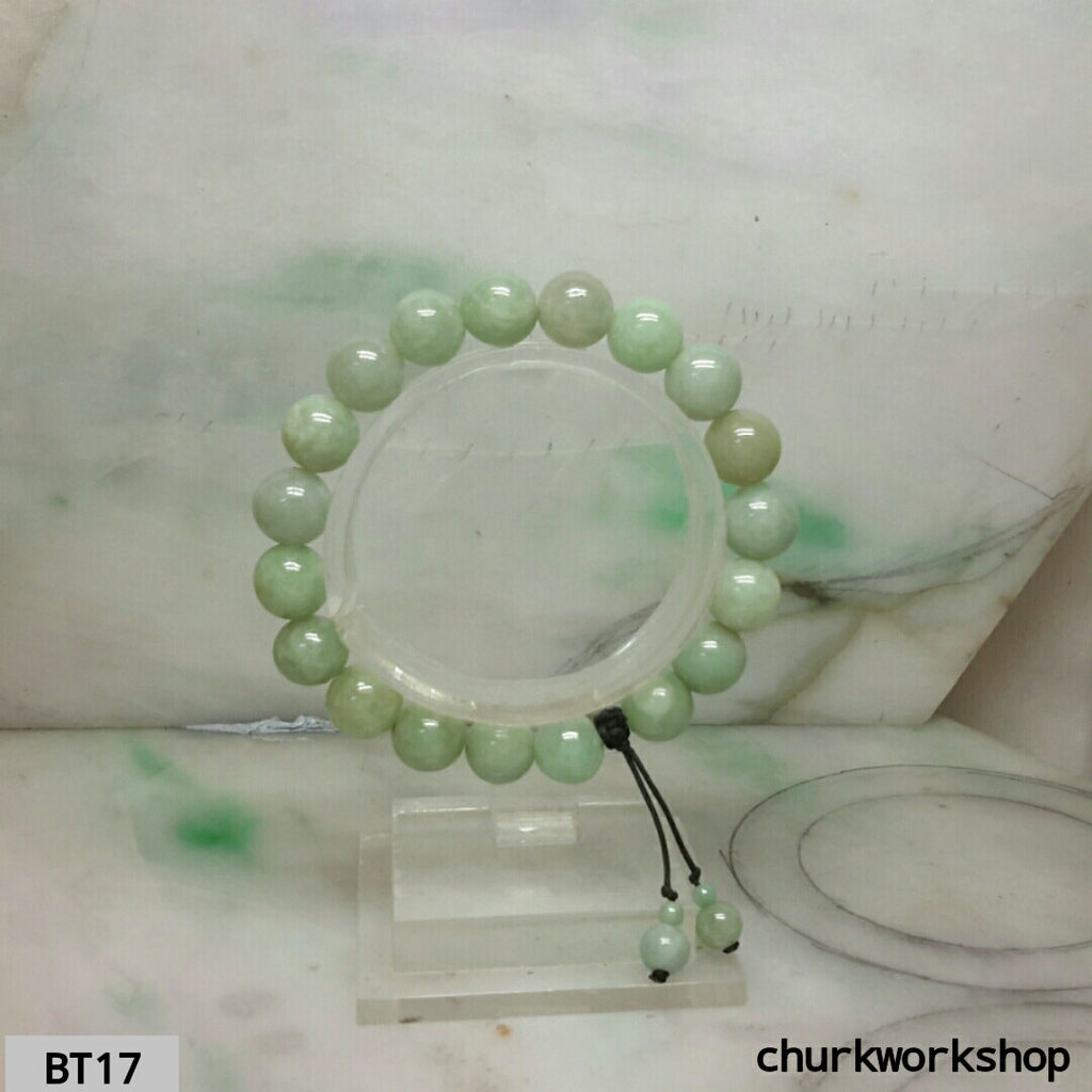 Light green beads jade bracelet, jade bracelet